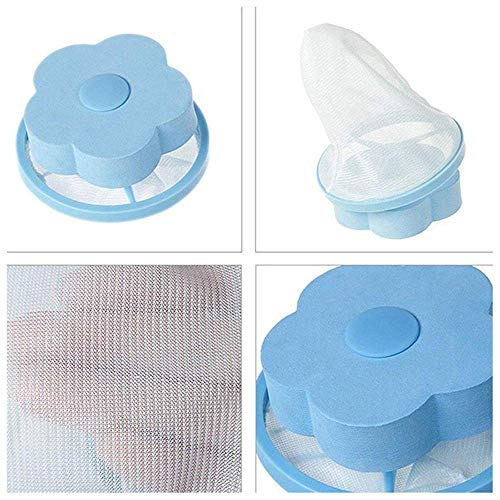 MAPPERZ Washing Machine Floating Lint Mesh Bag Net Hair Filter Remover Net Pouch Hair Catcher Lint Catcher for Household Tool (Pack of 2) (polyester, plastic)
