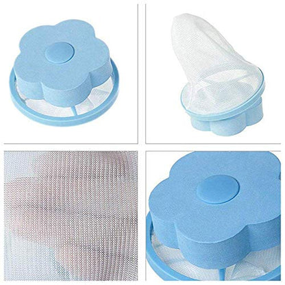 MAPPERZ Washing Machine Floating Lint Mesh Bag Net Hair Filter Remover Net Pouch Hair Catcher Lint Catcher for Household Tool (Pack of 2) (polyester, plastic)