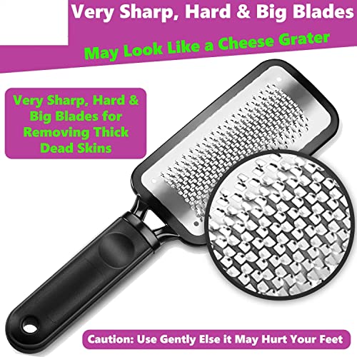 MAPPERZ Stainless Steel Callus Remover Tool Foot Filer Heel Scrubber Foot Scrubber for Dead Skin / Foot Exfoliating Scrubber Cleaner File, Pedicure Foot File (Black)