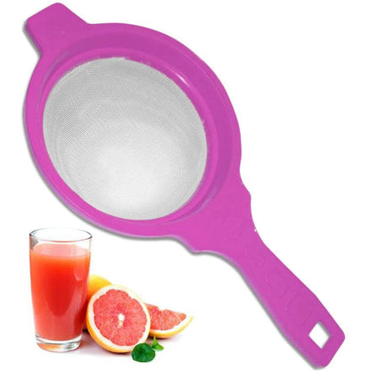 MAPPERZ Plastic Multipurpose Juice Strainer Strainers Tea Filter Plastic Sieve Fine Mesh Filter Spoon for Soy Milk Coffee Milk Yogurt Juice (7 Number, 33 cm Long and 19 CMS Diameter, Pack of 1)