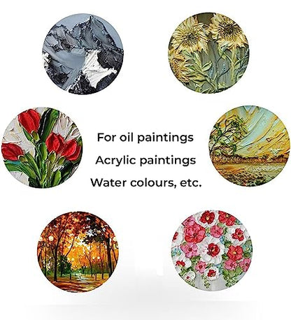 MAPPERZ Stainless Steel Artists Palette Knife Spatula Painting Mixing Scraper Thin and Flexible Art Tools for Oil Painting Acrylic Mixing, Canvas, Cake Icing, Face Painting Knife No. J-7,8 Pack of 02
