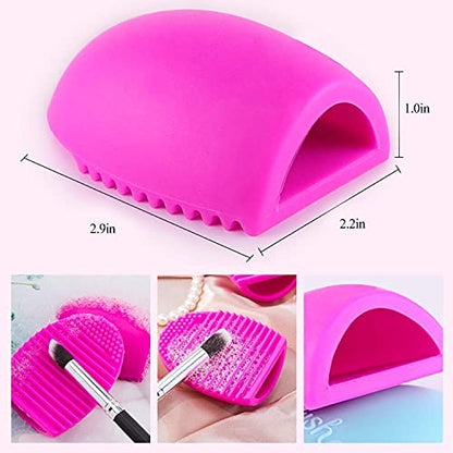 Mapperz Brush Egg Makeup Brush Cleaner Cleaning Tool Pink | Eco-friendly silicone makeup brush cleaner and dryer Egg shape