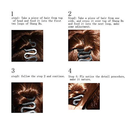 MAPPERZ French Hair Styling Clip Stick Bun Maker Braid Tool Hair Accessories Twist Plait Hair Braiding Tool - Black