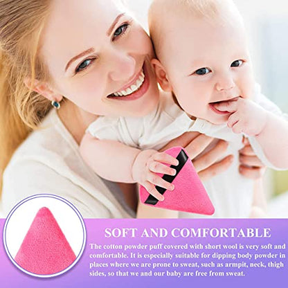 MAPPERZ Powder Puff Face Soft Triangle Makeup Puff for Loose Powder Body Powder, Wedge Shape Velour Cosmetic Sponge for Contouring, Under Eyes and Corners, Beauty Makeup Tools, Small Size, Pack Of 2