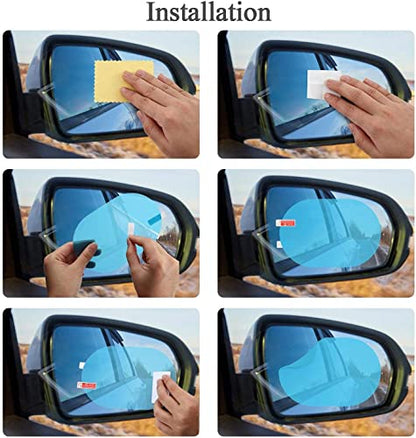MAPPERZ Anti Fog Film for Car Mirror and Window Rainproof Anti-Water Protective Film Sticker for Car