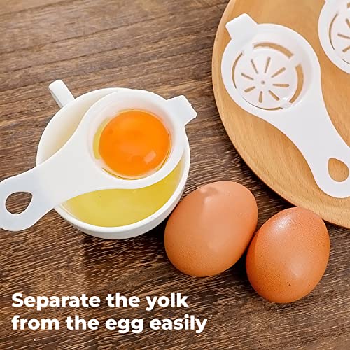 MAPPERZ Re-usable Egg Separator Egg Yolk Separator Egg Yolk Separator Egg White Separator Plastic- (White)