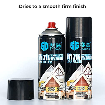 MAPPERZ Waterproof Patch & Seal Spray Rubber Flexx Repair & Sealant for Indoor and Outdoor Use, Black Rubber Coating Spray 450 ml - Pack of 1