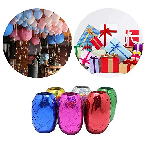 MAPPERZ Balloon Ribbon Roll DIY Gifts Crafts Foil Curling for Birthday Gift Wrapping Party Wedding - 5mm x 10M (Multicolor)