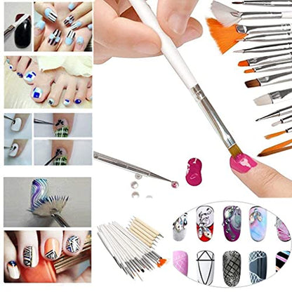 Mapperz Nail Painting Brushes/Drawing Pen/Nail Art Design Painting Tool Pen Polish Nail Brush | Acrylic Nail Art Design Painting Tool Pen Polish White Nail Brush Set-15 (pack of 1)
