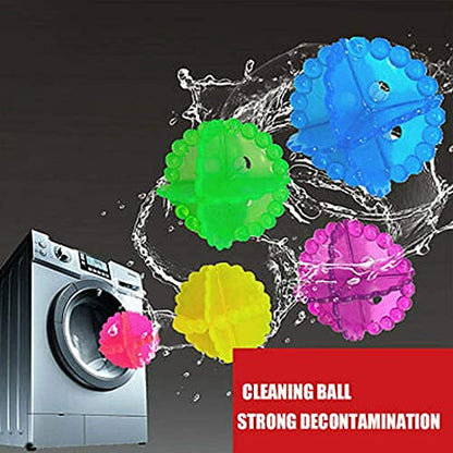 MAPPERZ Washing Machine Dryer Cleaning Soften Clothes Wash Ball/ Laundry Drying Plastic Balls Reusable Dryer Balls - Random Colors (Pack of 4)