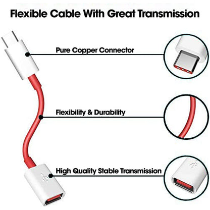 MAPPERZ USB 3.0 to USB Type C OTG Cable Male-Female Adapter Compatible with All C Type Supported Mobile Smartphone and Other Devices (Pack of 1)