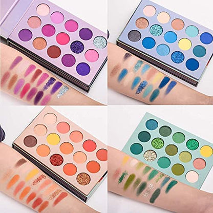 MAPPERZ Color Board Eyeshadow Palette Eye Shadow Makeup Highlighters Kit High Pigmented Professional Make up Matte and Shimmer Shades- 60 Colors
