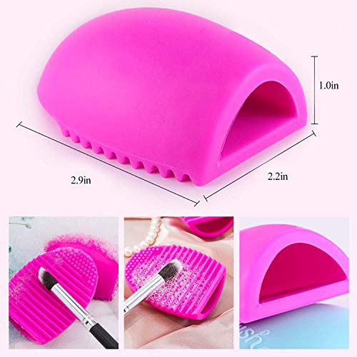 Mapperz Makeup Brush Cleaning Pad Makeup Brush Cleaner Cleaning Tool Eco-Friendly Silicone Makeup Brush Cleaner - Pink