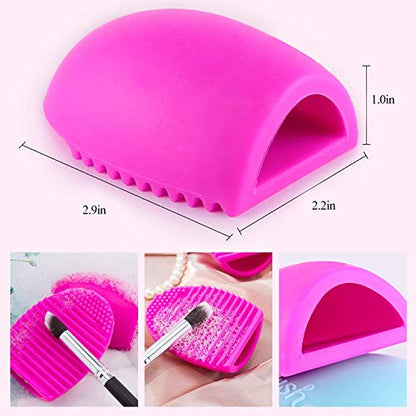 Mapperz Makeup Brush Cleaning Pad Makeup Brush Cleaner Cleaning Tool Eco-Friendly Silicone Makeup Brush Cleaner - Pink