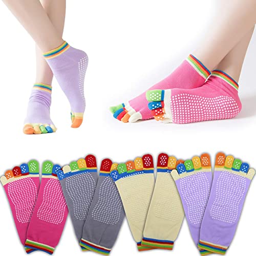 MAPPERZ Non Slip Yoga Socks, Anti-Skid Grip Pilates, Barre, Random Color