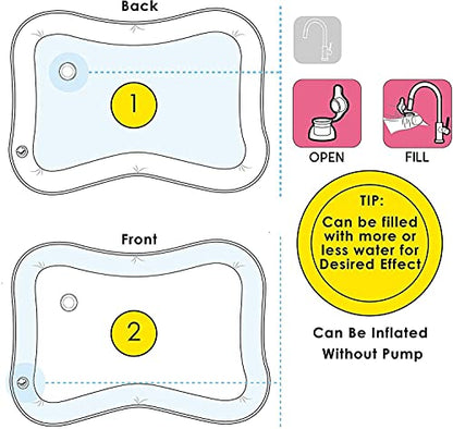 MAPPERZ Baby Kids Water Play Mat Toys Baby Slapped Pad Water & Leak Proof Baby Carpet Inflatable, Fun & Play Centre Indoor and Outdoor Water Play Mat for Babies