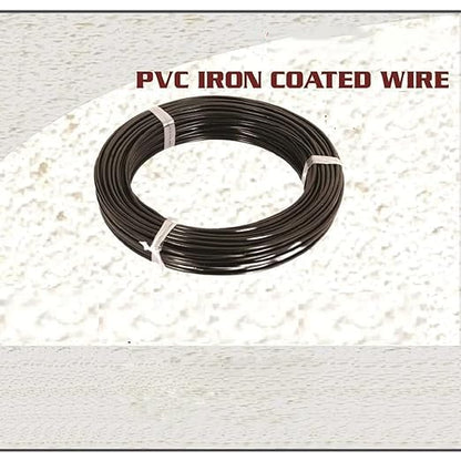MAPPERZ PVC Coated Steel Wire Rope for Drying Clothes 10 Meter Clothesline with 2 Plastic Hooks (Pack of 1)