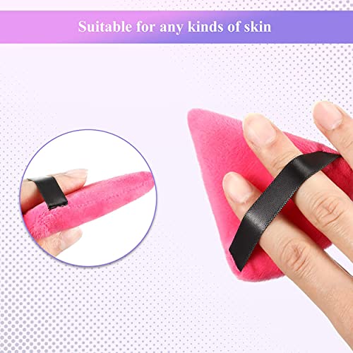 MAPPERZ Powder Puff Face Soft Triangle Makeup Puff for Loose Powder Body Powder, Wedge Shape Velour Cosmetic Sponge for Contouring, Under Eyes and Corners, 1 Small & 1 Medium Size, Pack Of 2