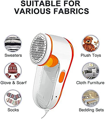 MAPPERZ Fabric Shaver, Portable Electric Lint Remover, Remove Pills Balls Bobbles from Fabric Clothes, Furniture Shaver, Sweater Pill Defuzzer, Carpet, Curtain, AC220V Plug & Play, Brush Included
