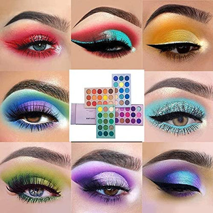 MAPPERZ Color Board Eyeshadow Palette Eye Shadow Makeup Highlighters Kit High Pigmented Professional Make up Matte and Shimmer Shades- 60 Colors