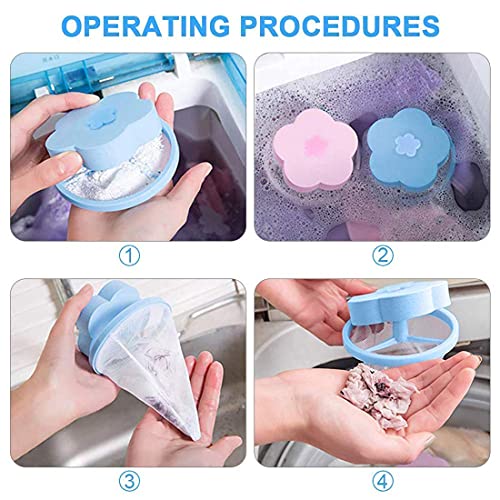 MAPPERZ Washing Machine Floating Lint Mesh Bag Net Hair Filter Remover Net Pouch Hair Catcher Lint Catcher for Household Tool (Pack of 2) (polyester, plastic)
