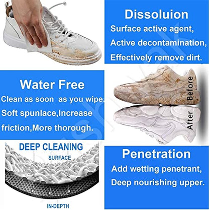 MAPPERZ Shoes Wipes Instant Shoe Cleaner Wipes Quick Sneaker Dirt Remover Disposable Cleaning Kit