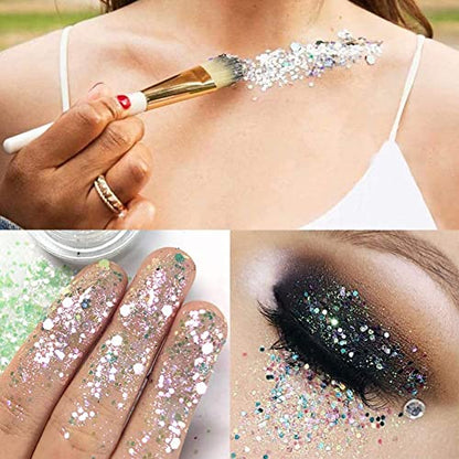 MAPPERZ 12 Pcs Nail Art Glitter Powder Set Shinning Mirror Glimmer Nail Art - Multicolor