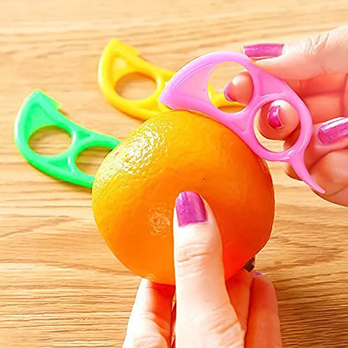 MAPPERZ Plastic Orange Peeler Mouse Shaped/ Lemon Citrus Fruit Skin Remover - Multicolor