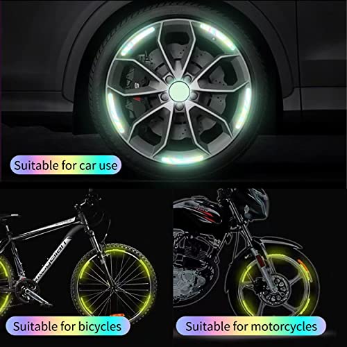 MAPPERZ 20pcs 3D Reflective Wheel Tire Rim Stripe Sticker for Car Motorcycle Cycling Bike Bicycle Night Safety Stripe Universal Anti-Scratch Reflective Rim Stickers -
