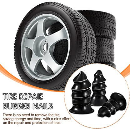 Mapperz Tire Repair Nails 60 Pieces Rubber Screws Fast Tubeless Vacuum Puncture Repair Tool for Car Motorcycle ATV Tire Puncture Repair