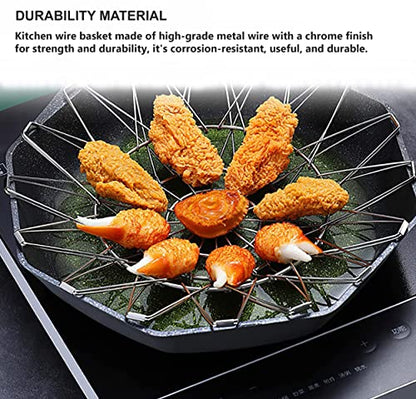 MAPPERZ Multipurpose Fruit Bowl Basket, Stainless Steel Modern Flexible Wire Folding deformable Fancy Fruit and Vegetable Fruit Plate, Kitchen and Home Storage, 8 Shapes, Pc1