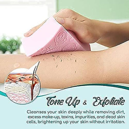 MAPPERZ Ultra Soft Exfoliating Sponge, Asian Bath Sponge For Shower, Japanese Spa Cellulite Massager, Dead Skin Remover Sponge For Body, Face Scrubber for Women and Men, Random Color, Pack Of 1