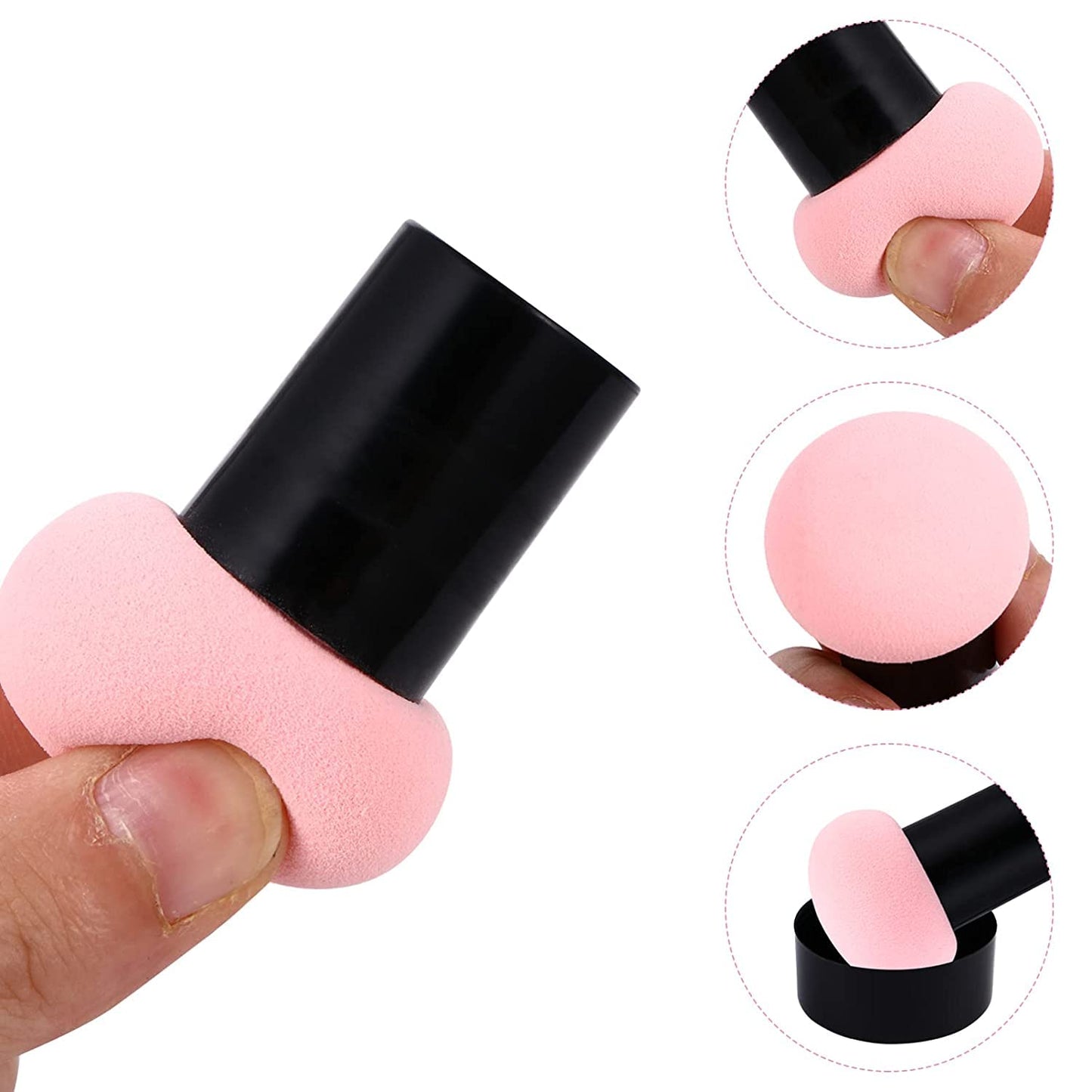 MAPPERZ Pack Of 1 Powder Puff Cosmetic Sponges Mushroom Makeup Brushes Blender Sponge Face Brush Makeup Puff with Handle (Multi Colour)