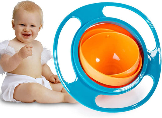 MAPPERZ Gyro Bowl for Toddlers-Baby Magic Bow-360 for Kids Age 1 to 3 Years-Spill Resistant Bowls for Toddlers with Lid and 360 Bowl Rotations, Mess Free Snack Bowls,Random Color