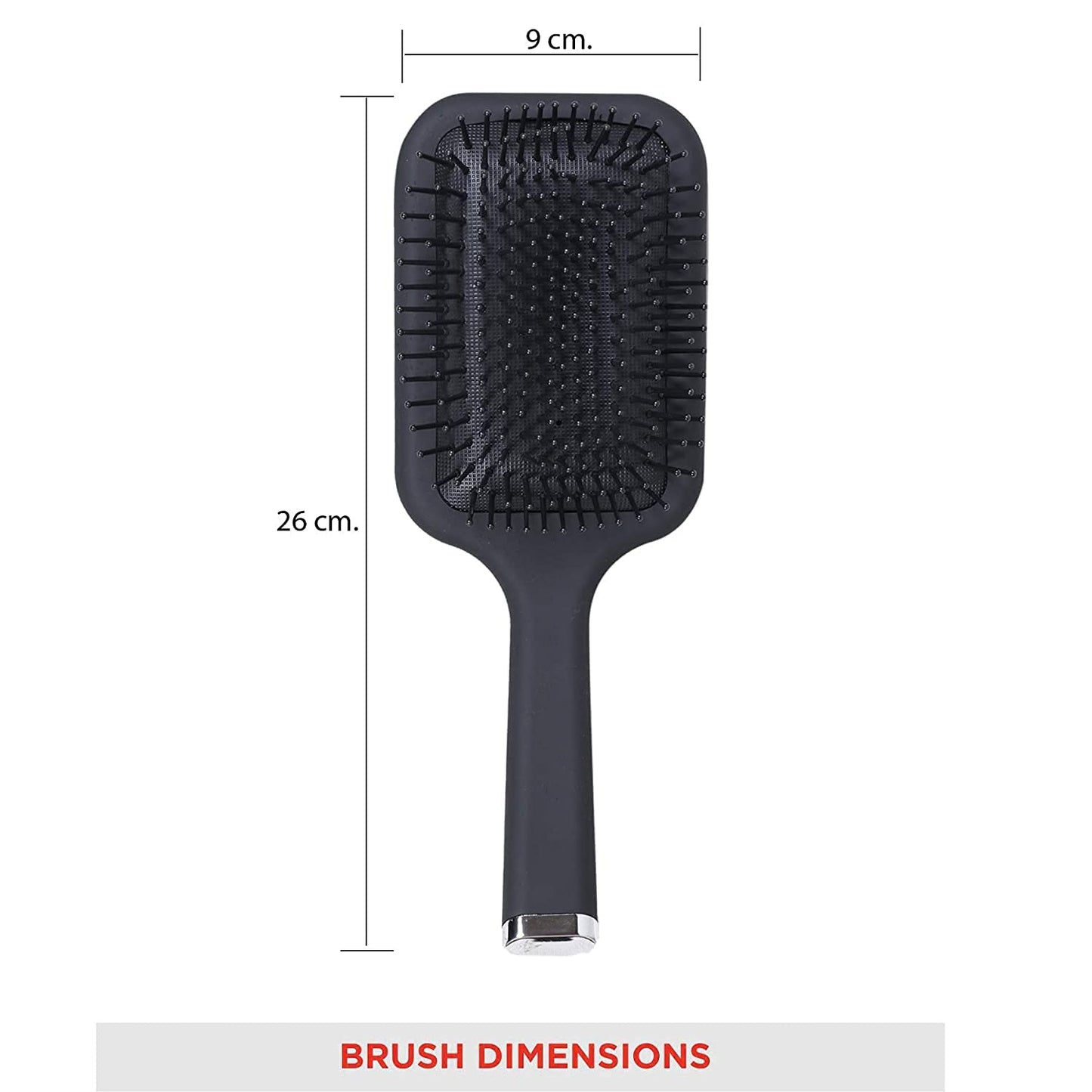 MAPPERZ Hair Straightener Brush/ Large Square Air Cushion Detangle Paddle Brush with Ball Tip Bristles For Professional Hair Styling and Cutting/ Men and Women