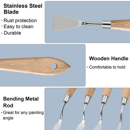 MAPPERZ Stainless Steel Artists Palette Knife Spatula Painting Mixing Scraper Thin and Flexible Art Tools for Oil Painting Acrylic Mixing, Canvas, Cake Icing, Face Painting Knife No. J-9, Pack of 01