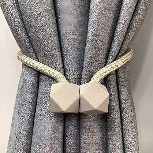 MAPPERZ Hexagonal Magnetic Braided Rope Drapery Window Curtains Loop Binding Ties Buckle