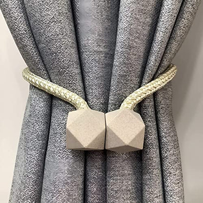 MAPPERZ Hexagonal Magnetic Braided Rope Drapery Window Curtains Loop Binding Ties Buckle