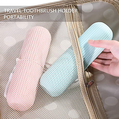 MAPPERZ Capsule Shape Travel Accessories Holder/Toothbrush Toothpaste Case Holder Portable Toothbrush Storage Plastic Toothbrush Holder - Multicolor (2)