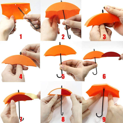 MAPPERZ Plastic Multipurpose Umbrella Key Hat Holder Wall Hanging Hook - (Multicolor)