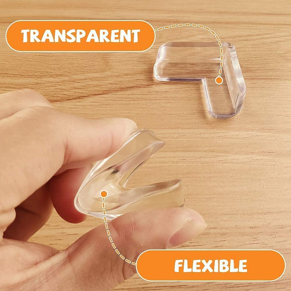 MAPPERZ Table Corner Protector-Rewup Corner Protector for Kids Table Guards for Baby Child Safety Self Adhesive Clear Safety Guard Gel Table and Soft PVC Transparent Furniture and Sharp Proofing