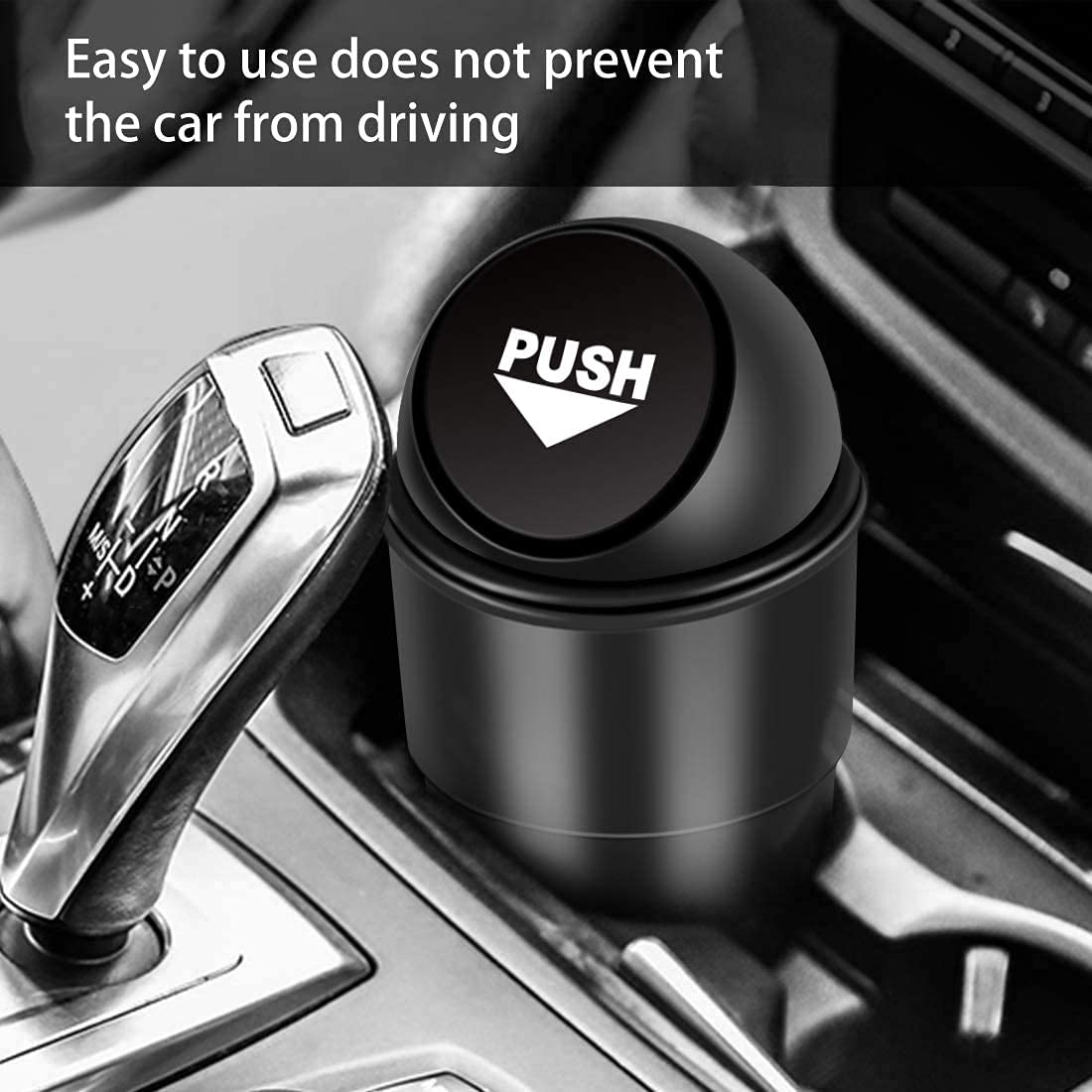 MAPPERZ Small Mini Trash Bin Car Trash Garbage Can for Car Office Home/ Car Mini Trash Plastic Ash Bin - Black