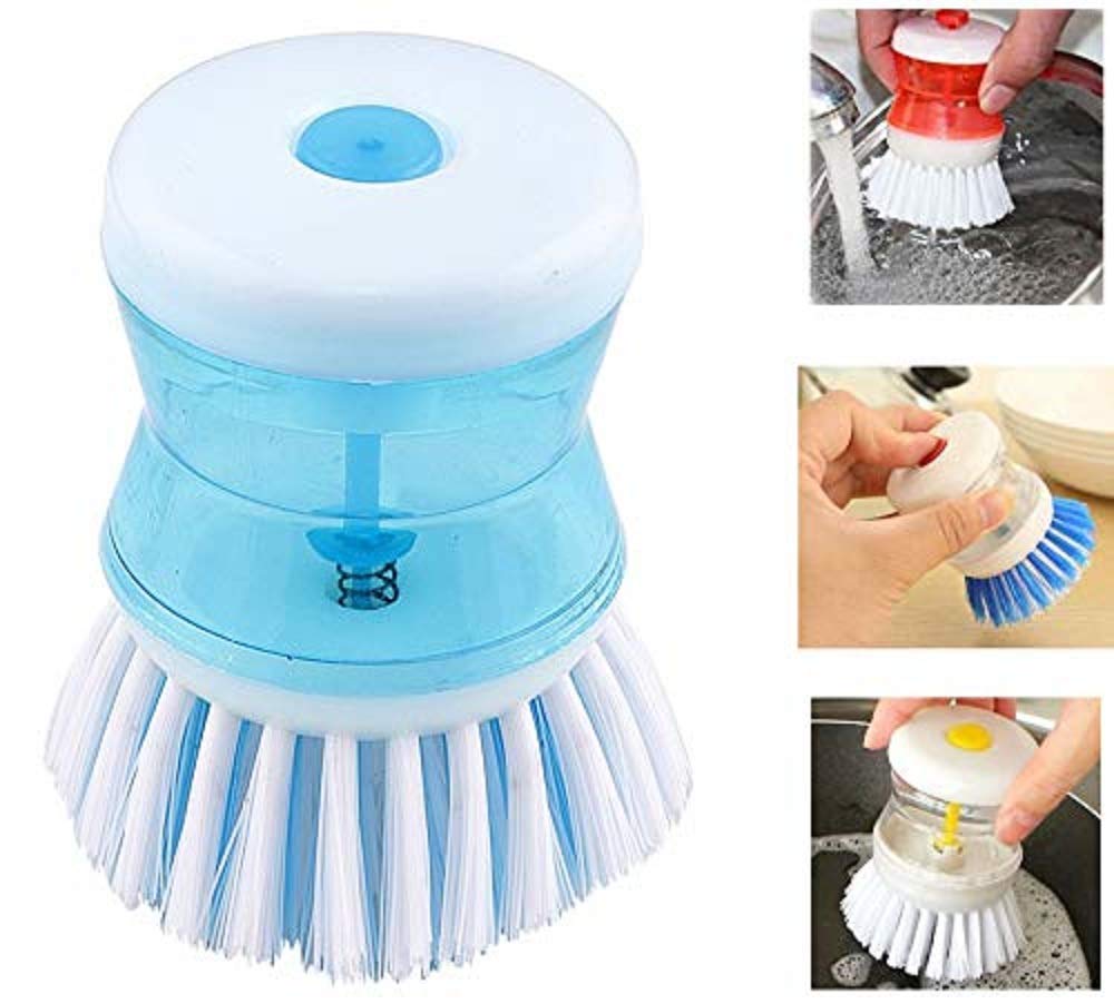 MAPPERZ Dish/Washbasin Cleaning Brush with Inbuilt Soap Dispenser for Multipurpose Cleaning