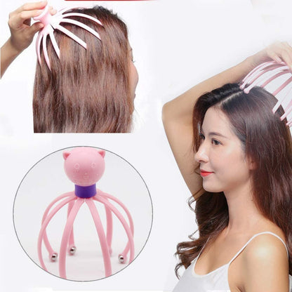 MAPPERZ Octopus Shape Manual Head Scalp Massagers for Headache Relief,Scalp Stress Relax/ 8 Roller Balls Prongs Head Massage Scratcher Deep Relaxation/Hair Stimulation - Multicolor