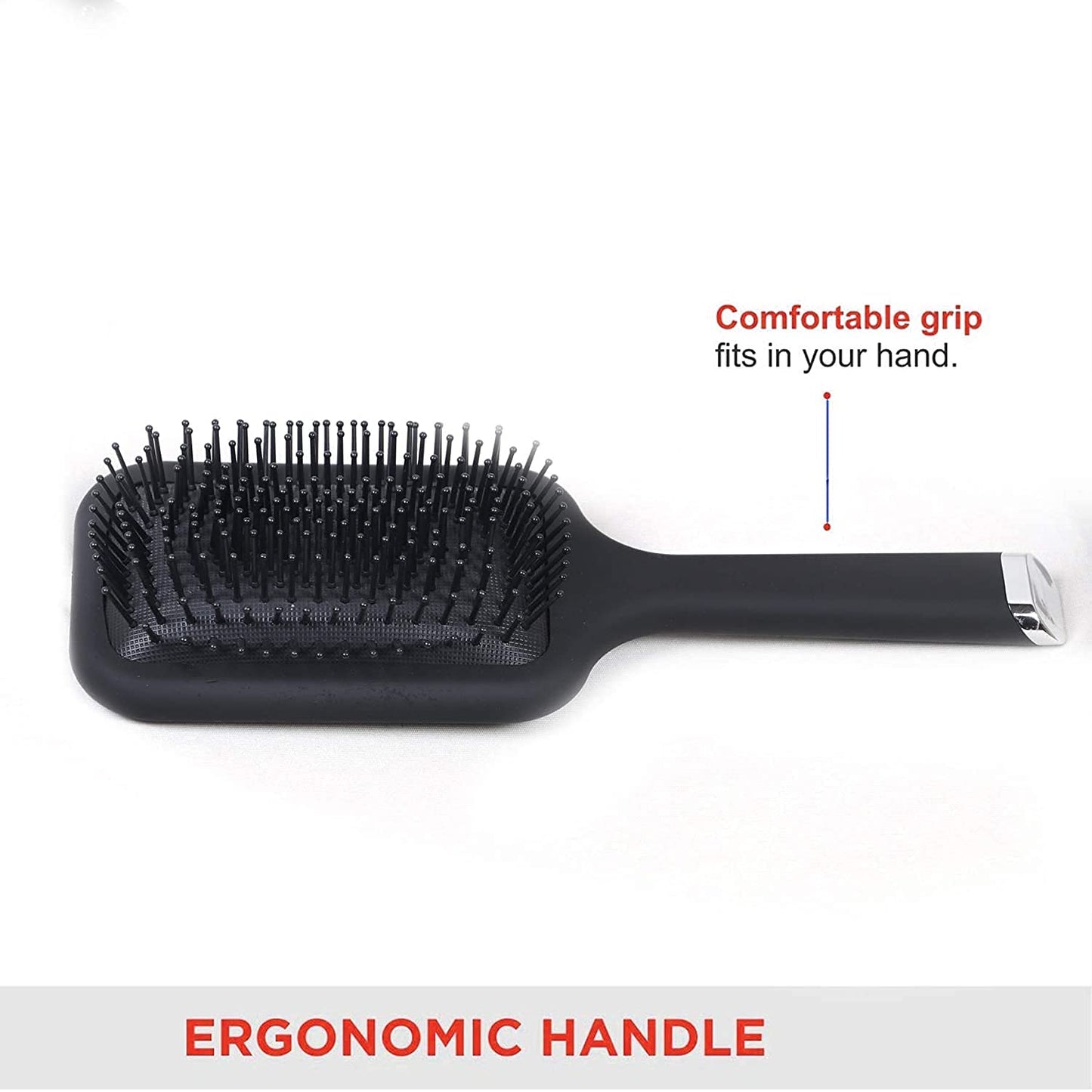 MAPPERZ Hair Straightener Brush/ Large Square Air Cushion Detangle Paddle Brush with Ball Tip Bristles For Professional Hair Styling and Cutting/ Men and Women
