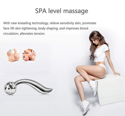 MAPPERZ Body Massager 3D Manual Roller Massager 360 Rotate Roller Face Body Massager Skin Lifting Wrinkle Remover and Facial Massage for Relaxation Uni-Sex - Silver (Pack of 1)