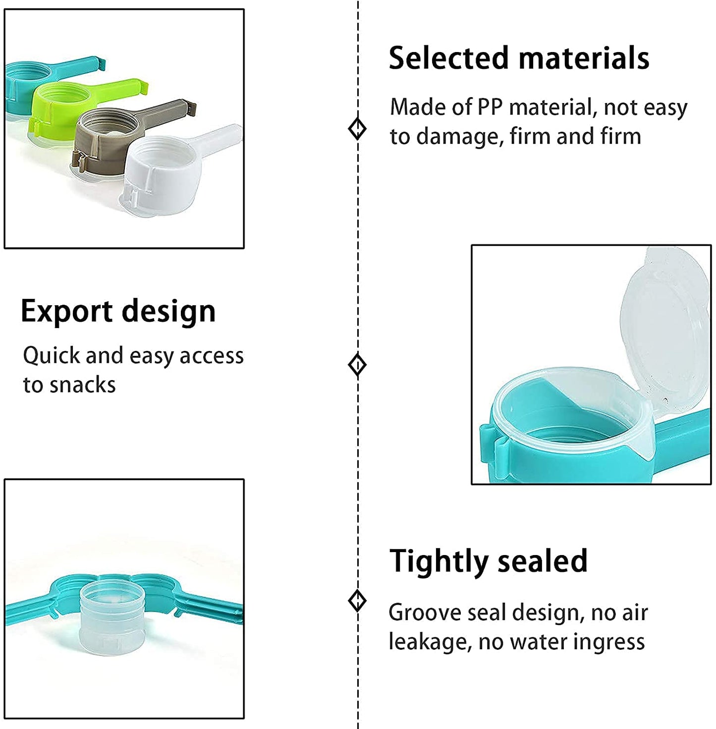 MAPPERZ Snack Food Sealing Clip / Seal Pour Food Storage Bag Clip Snack/ Food Sealing Clip / Food Storage Sealing Clips with Pour Spouts Moisture Sealing Clamp