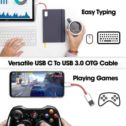 MAPPERZ USB 3.0 to USB Type C OTG Cable Male-Female Adapter Compatible with All C Type Supported Mobile Smartphone and Other Devices (Pack of 1)