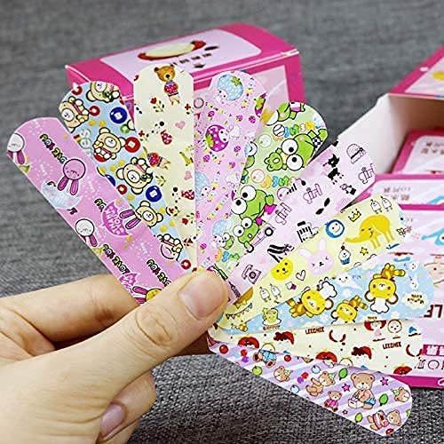 MAPPERZ Self Adhesive Non Toxic Printed Bandage | Cute Printed Cartoon Waterproof Band Emergency Bandage Kit For Kids/Children, Pack Of 20