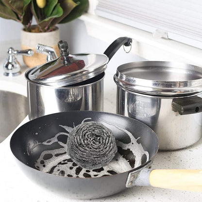 MAPPERZ Stainless Steel Scrubber/ Non Rusting Wire Scrubbers for Tough Stain Removal - Silver